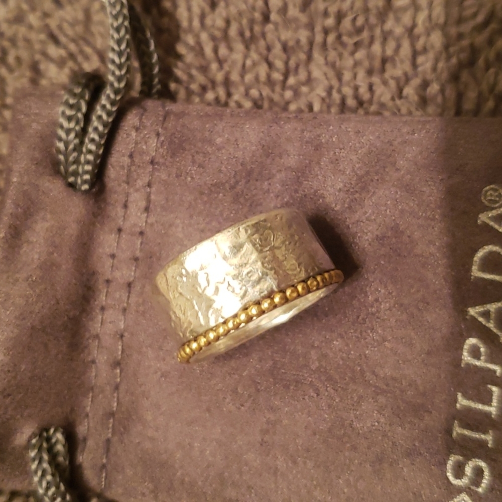 Silpada Two Toned Sterling Silver Ring-size 7